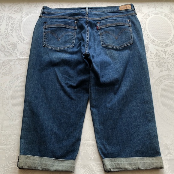 Levi’s Blue Capri Denim Jeans Pants Women’s Size 14 Foldable Bottoms Slim-Fit - Picture 7 of 16